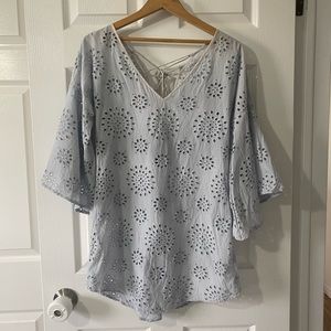 ViX Paula Hermanny Kira Lace Eyelet Kaftan Dress